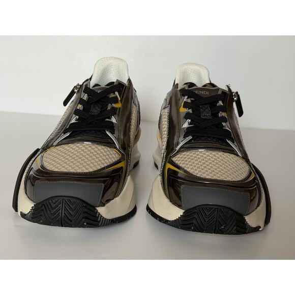 Fendi Flow Sneakers Gray/Yellow/White 11 US (10 Fendi) 7E1689 Italy NIB $1190 main image 7